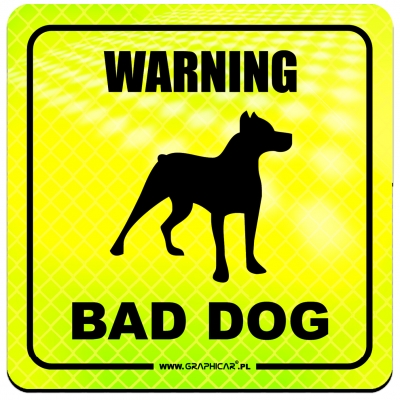 Magnes Odblaskowy Warning Bad Dog Neon