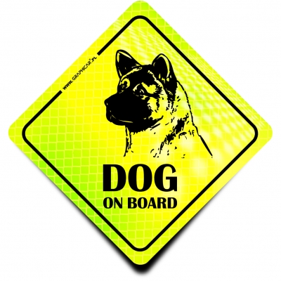 Naklejka Odblaskowa / Sticker Dog on Board Neon