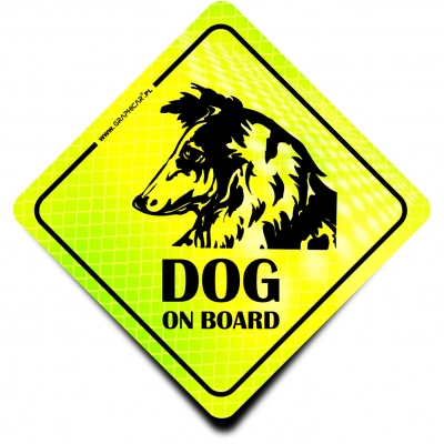 Naklejka Odblaskowa / Sticker Dog on Board Neon