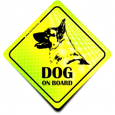 Naklejka Odblaskowa / Sticker Dog on Board Neon