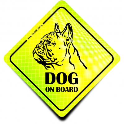 Naklejka Odblaskowa / Sticker Dog on Board Neon