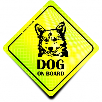 Naklejka Odblaskowa / Sticker Dog on Board Neon