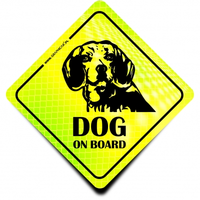 Naklejka Odblaskowa / Sticker Dog on Board Neon
