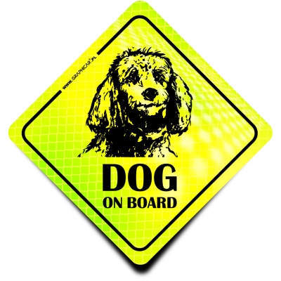 Naklejka Odblaskowa / Sticker Dog on Board Neon