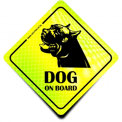 Naklejka Odblaskowa / Sticker Dog on Board Neon