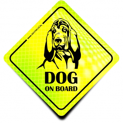 Naklejka Odblaskowa / Sticker Dog on Board Neon