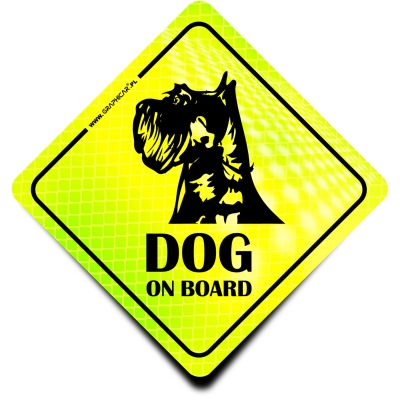 Naklejka Odblaskowa / Sticker Dog on Board Neon
