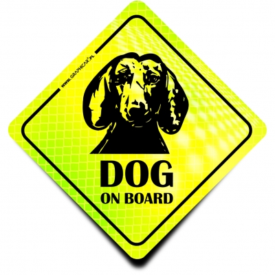 Naklejka Odblaskowa / Sticker Dog on Board Neon