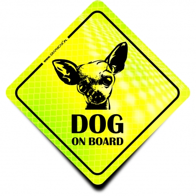 Naklejka Odblaskowa / Sticker Dog on Board Neon
