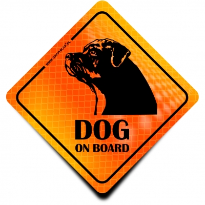 Naklejka Odblaskowa / Sticker Dog on Board Orange