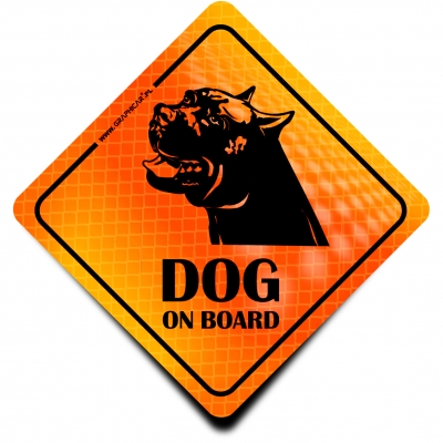 Naklejka Odblaskowa / Sticker Dog on Board Orange