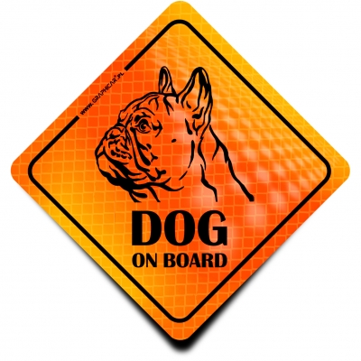 Naklejka Odblaskowa / Sticker Dog on Board Orange