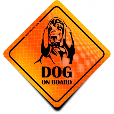 Naklejka Odblaskowa / Sticker Dog on Board Orange