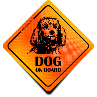 Naklejka Odblaskowa / Sticker Dog on Board Orange