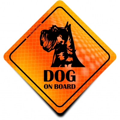Naklejka Odblaskowa / Sticker Dog on Board Orange
