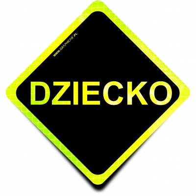 Naklejka Odblaskowa / Sticker Dziecko Black Neon