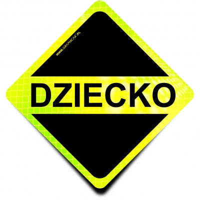 Naklejka Odblaskowa / Sticker Dziecko Black Neon
