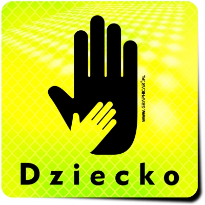 Naklejka Odblaskowa / Sticker Dziecko Black Neon