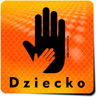 Naklejka Odblaskowa / Sticker Dziecko Orange