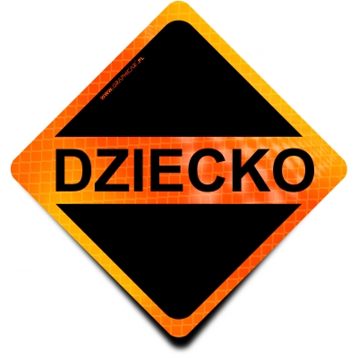 Naklejka Odblaskowa / Sticker Dziecko Orange