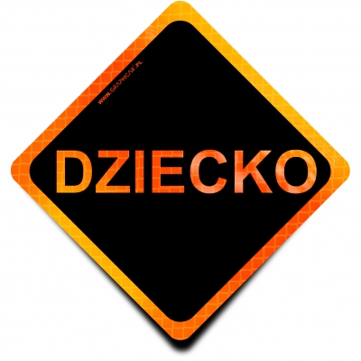 Naklejka Odblaskowa / Sticker Dziecko Orange