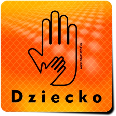Naklejka Odblaskowa / Sticker Dziecko Orange
