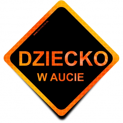 Naklejka Odblaskowa / Sticker Dziecko w Aucie Orange
