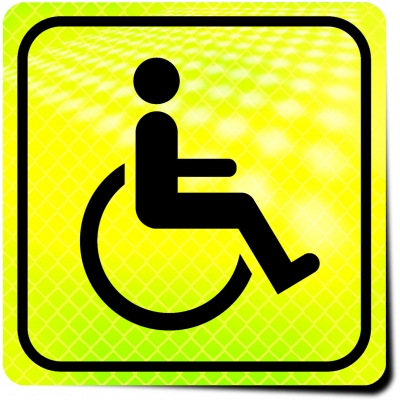 Naklejka Odblaskowa / Sticker Inwalida Neon