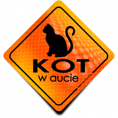 Naklejka Odblaskowa / Sticker Kot w Aucie Orange
