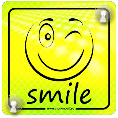 Tabliczka odblaskowa z przyssawkami Smile Neon