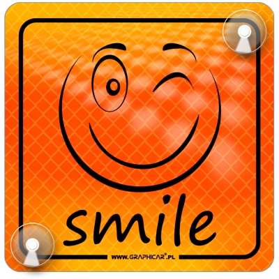 Tabliczka odblaskowa z przyssawkami Smile Orange