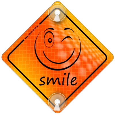 Tabliczka odblaskowa z przyssawkami Smile Orange