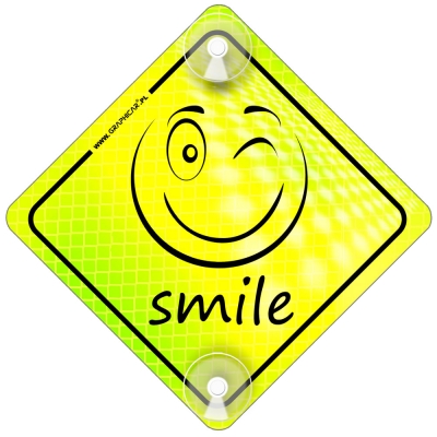 Tabliczka odblaskowa z przyssawkami Smile Neon