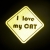 Magnes Odblaskowy I Love my Cat Neon