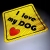 Magnes Odblaskowy I Love my Dogs Żółty