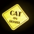Naklejka Odblaskowa / Sticker Cat on board Żółty