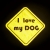 Naklejka Odblaskowa / Sticker I Love my Dog Żółty