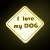 Naklejka Odblaskowa / Sticker I love my Dog Neon