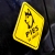 Naklejka Odblaskowa / Sticker Pies w aucie Żółty