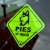 Tabliczka odblaskowa z przyssawkami Pies w aucie Neon